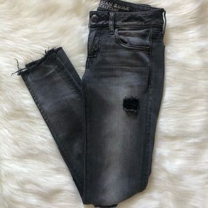 American Eagle Dark Grey Distressed Jeans